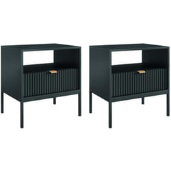 Lot de 2 tables de chevet 1 tiroir et 1 niche - Noir - liouba de Pascal Morabito