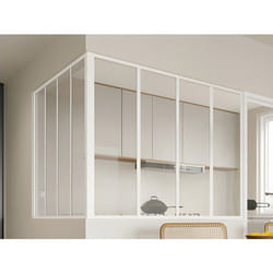 Verrière D'Angle D'Atelier En Aluminium Thermolaqué - L120 X L120 X H105 - Blanc - Bayview