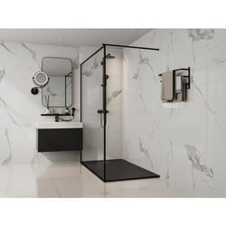 Receveur de douche extra plat à poser ou à encastrer recoupable en résine SMC - Noir - 160 x 90 cm - MIRNOSA