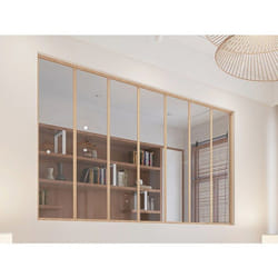 Verrière Atelier En Aluminium Thermolaqué - 210x130 Cm - Naturel Clair - Bayview