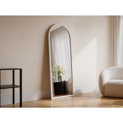 Grand miroir arche en bois de paulownia - L. 65 x H. 170 cm - Blanc - SHANGI