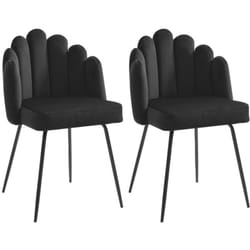 Lot de 2 chaises en velours et métal - Noir - altinam de Pascal Morabito