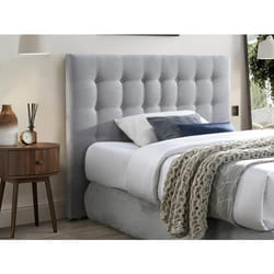 Tête de lit capitonnée 180 cm - Tissu - Gris clair - FRANCESCO