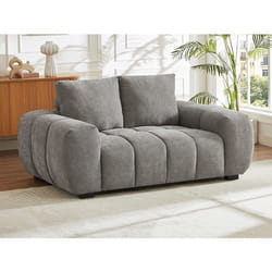 Canapé 2 places en tissu texturé gris BERENIA