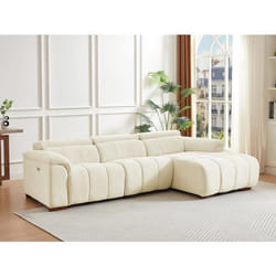 Canapé dangle droit relax électrique en tissu beige MOLPICA