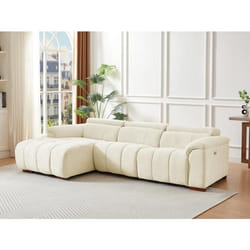 Canapé dangle gauche relax électrique en tissu beige MOLPICA