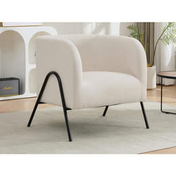 Fauteuil en tissu beige BLINODA