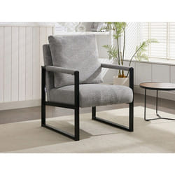Vente-unique - Fauteuil En Tissu Texturé Gris Ispori