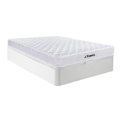 Vente-unique - Ensemble 140 X 190 Cm Sommier Coffre Blanc + Matelas Ressorts Et Mémoire De Forme Ép.15cm - Wolkenlos De Ysmée