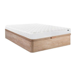 Ensemble 140 x 190 cm sommier coffre naturel clair + matelas mémoire de forme ép.15cm - PELOPS de YSMÉE