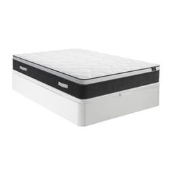 Ensemble 160 x 200 cm sommier coffre blanc + matelas hybride ressorts ensachés et mémoire de forme ép.25cm - ASTRIA Art Collection