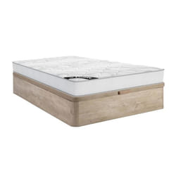 Ensemble 160 x 200 cm sommier coffre naturel clair + matelas ressorts ensachés ép.20cm - SONGE de YSMÉE