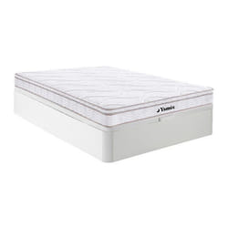 Ensemble 140 X 190 Cm Sommier Coffre Blanc + Matelas Ressorts 3 Zones Et Mémoire De Forme Ép.20cm - Wolkentanz De Ysmée