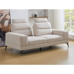 Vente-unique - Canapé 3 Places En Tissu Texturé Beige Avec Dossier Avance-recule Udalio