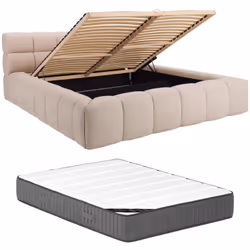 Par son look singulier, le lit coffre FORVIK apportera du peps à votre intérieur. Ce lit est également équipé d'un sommier co ...