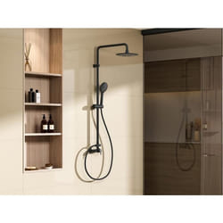 Colonne de douche en acier inoxydable noir mat - 116 cm - AITA
