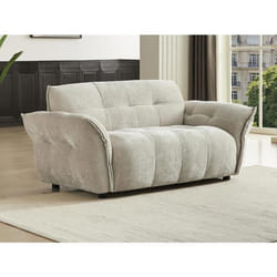 Canapé 2 places en tissu chiné beige NAPIZO