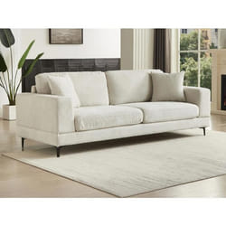 Canapé 3 places en tissu texturé beige JAMOLO