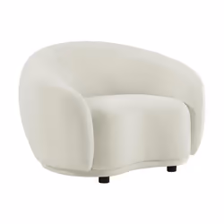 Fauteuil en tissu bouclette blanc ivoire BOVANA de Pascal Morabito