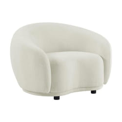 Fauteuil en tissu bouclette blanc ivoire BOVANA de Pascal Morabito