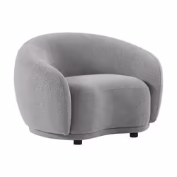 Fauteuil en tissu bouclette gris BOVANA de Pascal Morabito