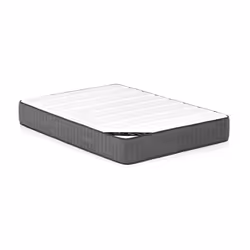 Lit coffre 140 x 190 cm - Tissu - Beige + Matelas - TIMANO de Pascal Morabito