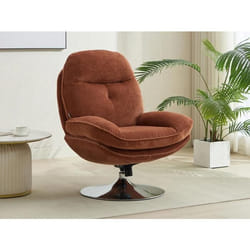 Fauteuil pivotant en tissu texturé terracotta ILMACA