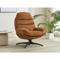 Fauteuil pivotant en tissu terracotta LIZUTA