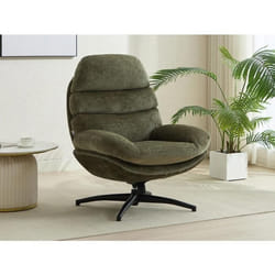 Fauteuil pivotant en tissu vert LIZUTA