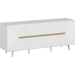 Buffet avec 4 portes en mdf - Blanc et doré - molya de Pascal Morabito