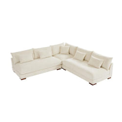 Canapé d'angle réversible en velours côtelé beige SPERONE de Pascal Morabito