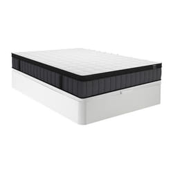 Ensemble 160 x 200 cm sommier coffre blanc + matelas hybride ressorts ensachés 7 zones et gel à mémoire de forme ép.25cm - TOLCA de
