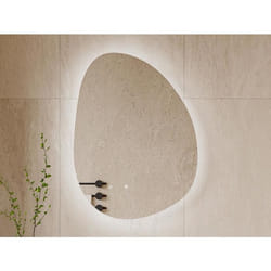 Miroir de salle de bain lumineux asymétrique anti-buée - 60 x 80 cm - INACIA