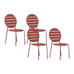Vente-unique - Lot De 4 Chaises De Jardin Empilables En Métal - Terracotta - Montefaro De Mylia