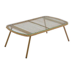Table basse de jardin en résine tressée - Naturel clair - LOUSINI de MYLIA