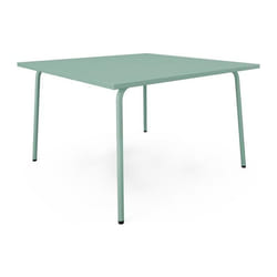 Table de jardin carrée L.120 cm en métal - Vert amande - MIRMANDE de MYLIA