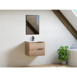 Meuble sous vasque suspendu - Coloris naturel clair - 60 cm - NISAYA