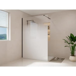 Paroi de douche à litalienne brume - 140 x 200 cm - Noir mat - POMARO