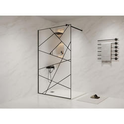 Paroi de douche à litalienne sérigraphiée - Noir mat - 120 x 200 cm - TRISEO