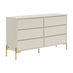 Commode 6 tiroirs - MDF et métal - Beige et doré - KORASA de Pascal Morabito