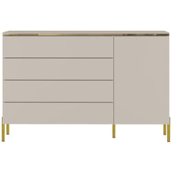 Commode avec 4 tiroirs et 1 porte - Beige et doré - vukia de Pascal Morabito
