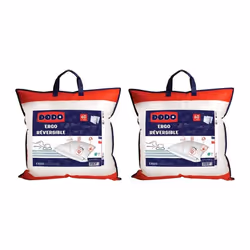 Lot de 2 oreillers DODO ergonomiques anti-acariens à mémoire de forme - 60 x 60 cm - COEUR ADAPT