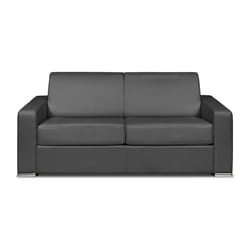 Canapé 3 places convertible express cuir de buffle gris - Couchage 140 cm - Matelas 14 cm - CALITO
