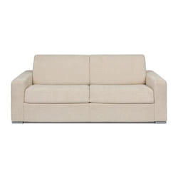 Canapé 4 places convertible express en bouclette beige - Couchage 160 cm - Matelas 18 cm - CALITO