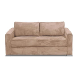 Canapé 3 places convertible express en velours côtelé taupe - Couchage à lattes larges 140 cm - Matelas 18 cm LORETO