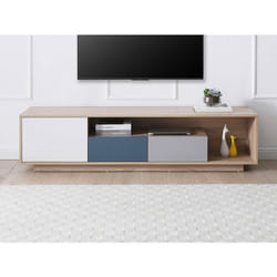 Vente-unique - Meuble Tv Avec 1 Porte, 2 Tiroirs Et 1 Niche - Multicolore - Filutia