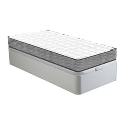 Vente-unique - Ensemble 90 X 190 Cm Sommier Coffre Blanc + Matelas Ressorts Ensachés Ép.19cm - Kijal Ii De Ysmée