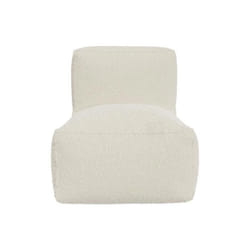 Fauteuil en tissu bouclette blanc cassé NOUMARA