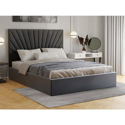 Pascal Morabito - Lit Coffre 180 X 200 Cm - Velours - Gris Anthracite + Matelas - Rilioda De
