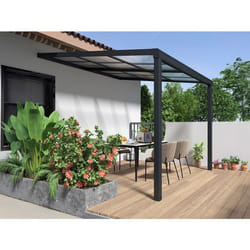 Pergola Adossée En Aluminium Avec Toit Coulissant - 9 M² - Anthracite - Izeda